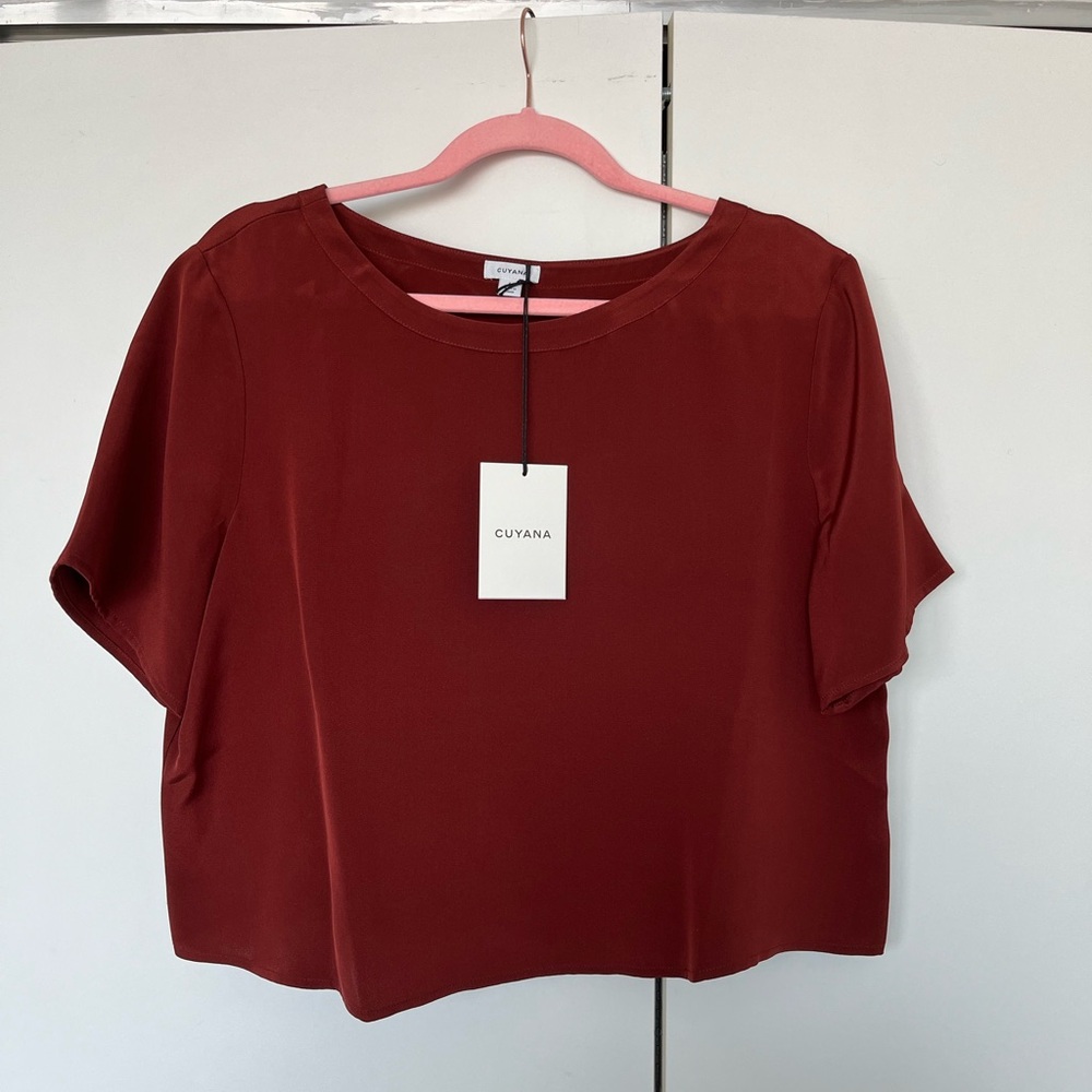 Cuyana - Cropped Silk Tee